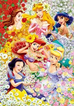 Tenyo in 300 Piece Jigsaw Puzzle Disney Floral Princess Comes with glue and spatula Service card included [Made Japan] (30.5x43cm) D-300-203