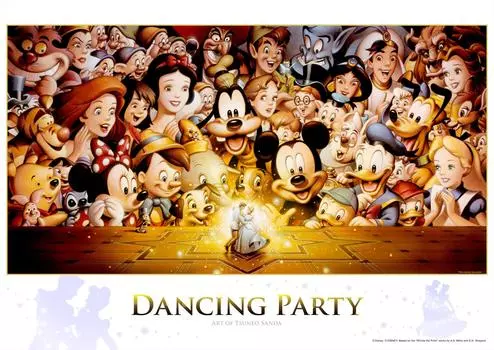 Tenyo in 300 Piece Jigsaw Puzzle Disney Dancing Party Comes with glue and spatula Service card included [Made Japan] (30.5x43cm) D-300-284