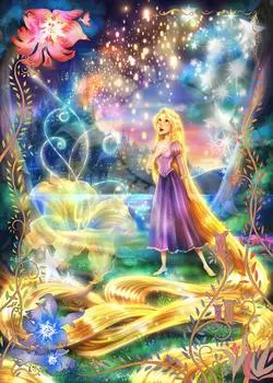 Tenyo in 500 Piece Jigsaw Puzzle Disney Rapunzel on the Tower Shining Magic Hair Comes with glue and spatula Service card included [Made Japan]