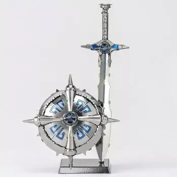 Tenyo Metallic Nano Puzzle Dragon Quest Stray Metal Sword Stray Metal Shield Stainless Steel Material No Glue Required Heat Ultra Precision Laser