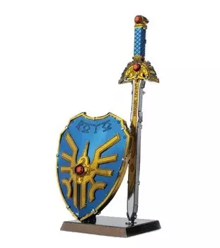 Tenyo Metallic Nano Puzzle Dragon Quest Sword Shield Материал из нержавеющей стали Не требуется клей Тепловая сверхточная лазерная обработка Ремесленная работа 3D