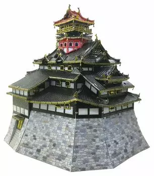 Tenyo Metallic Nano Puzzle Meijo Historical Building Series Многоцветный замок Адзути Материал из нержавеющей стали Не требуется клей Высокая точность нагрева