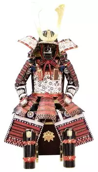 Tenyo Metallic Nano Puzzle Многоцветная серия Броня Yoshitsune Minamoto Материал из нержавеющей стали Не требуется клей Тепловая сверхточная лазерная обработка
