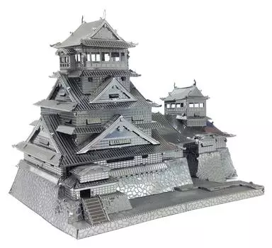 Tenyo Metallic Nano Puzzle Серия «Знаменитые здания» Замок Кумамото Материал из нержавеющей стали Не требуется клей Тепловая сверхточная лазерная обработка