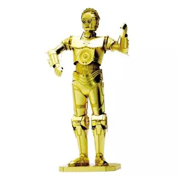 Tenyo Metallic Nano Puzzle Star Wars Материал из нержавеющей стали Не требуется клей Тепловая сверхточная лазерная обработка Ремесленная работа 3D Модель C-3PO