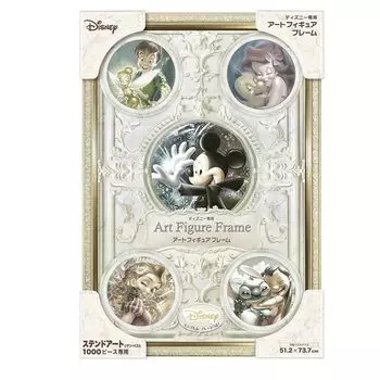 Tenyo Puzzle Frame Disney Exclusive Art Figure Frame Stained Art 1000 Piece White x Clasp Hanging String Эксклюзивная подставка Disney Emblem Plate в комплекте белый