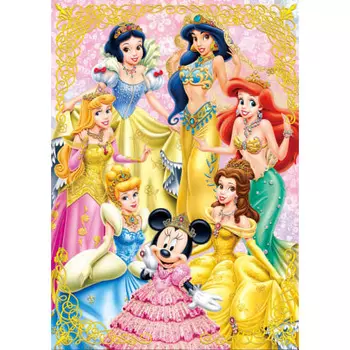 Tenyo [Сделано в Японии] Пазл из 108 деталей Disney Gold Princess (18,2x25,7см) D-108-705 В комплект входит клей и шпатель. В комплект входит сервисная карта.