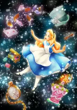 Tenyo в 266 элементах пазла серии Gyutto Disney Alice in Wonderland Sparkling Mysterious Dream Alice Stained Art Service Card включена в комплект [Сделано