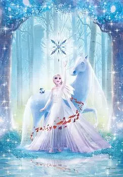 Tenyo в 500 элементах чистого белого пазла серии Gyutto Disney Frozen Elsa Beautiful Forest Service Card включена [Сделано в Японии] (25x36см) ДПГ-500-668