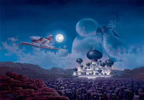 Tenyo в 500 элементах пазла Stained Art Gyutto Series Disney Aladdin Flight Over Agrabah x В комплект входит сервисная карта [Сделано в Японии] (25 36см)