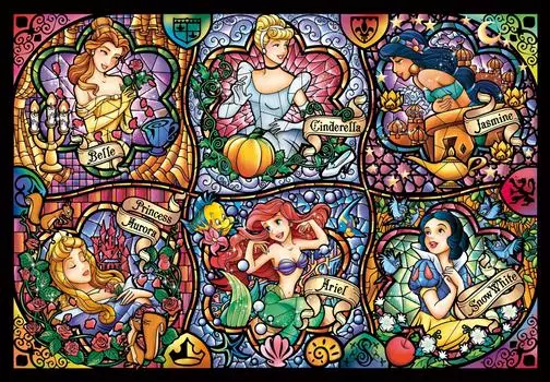 Tenyo в 500 элементах пазла Stained Art Gyutto Series Disney Princess Brilliant Princess x В комплект входит сервисная карта [Сделано в Японии] (25 36см)