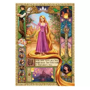 Tenyo в 500 элементах пазла в стиле позолоты Disney Rapunzel on the Tower Miracle of Magic Hair В комплекте с клеем и шпателем Сервисная карта