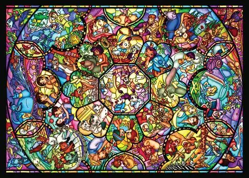 Tenyo в 500 голографических элементах пазла Disney All Star Stain Glass поставляется с клеем и шпателем. В комплект входит сервисная карта [Сделано в Японии] (35x49см)