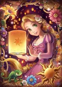 Tenyo в 500 светящихся пазлах Disney Rapunzel on the Tower Shining Thoughts Rapunzel В комплекте с клеем и шпателем Сервисная карта