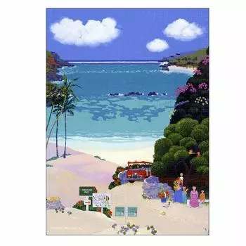 Tenyo в наборе из 1000 деталей Stained Art Gyutto Puzzle Picnic at Hanauma Bay x В комплект входит сервисная карта [Сделано в Японии] (38,2 53,2см) ТПГ-1000-617