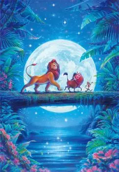 Tenyo в пазле из 1000 элементов Disney Lion King Moonlight Hakuna Matata поставляется с сервисной картой [Сделано в Японии] (51х73,5см) клей Д-1000-047,