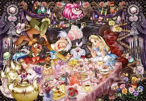 Tenyo в пазле из 1000 элементов Disney Alice in Wonderland Dream Tea Party поставляется с сервисной картой [Сделано в Японии] (51х73,5см) Д-1000-495
