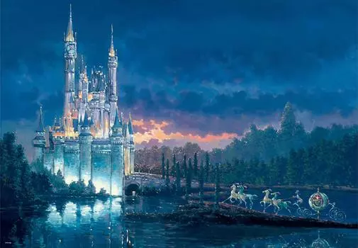 Tenyo в пазле из 1000 деталей Disney Cinderella Moment Away В комплекте клей и шпатель В комплект входит сервисная карта [Сделано в Японии] (51х73,5см) Д-1000-438