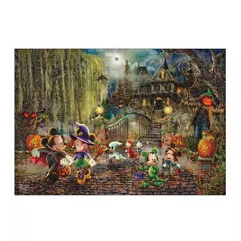 Tenyo в пазле из 1000 деталей Disney Mickey и Minnie, веселье на Хэллоуин. В комплект входят клей и шпатель. В комплект входит сервисная карта [Сделано в Японии] (51х73,5см)