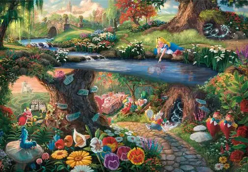 Tenyo в пазле из 1000 деталей Disney Alice in Wonderland ALICE IN WODERLAND В комплект входят клей и шпатель. В комплект входит сервисная карта [Сделано в Японии]