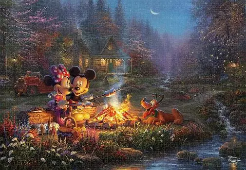 Tenyo в пазле из 1000 деталей Disney МИККИ И МИННИ МИЛАЯ У КОСТРА В комплекте клей и шпатель В комплект входит сервисная карта [Сделано в Японии]