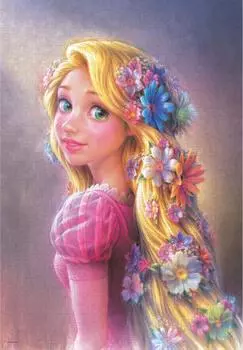 Tenyo в пазле из 1000 деталей Disney Рапунцель на башне Принцесса с блестящими волосами В комплект входят клей и шпатель В комплект входит сервисная карта [Сделано