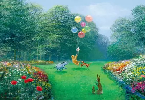 Tenyo в пазле из 1000 деталей Disney Winnie the Pooh Rescue Piglet в стиле холста с клеем и шпателем в комплекте. В комплект входит сервисная карта [Сделано в Японии]