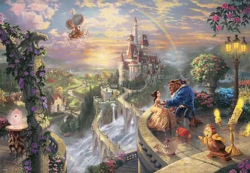 Tenyo в пазле из 1000 деталей Disney Thomas Kinkade Красавица и чудовище Красавица и чудовище Влюбленные Специальная коллекция произведений искусства в стиле холста