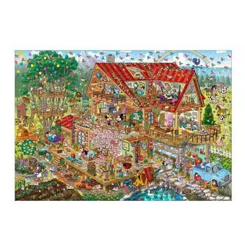 Tenyo в пазле из 1000 деталей Disney Mickey Friends Lively Log House поставляется с клеем и шпателем. В комплект входит сервисная карта [Сделано в Японии] и (51х73,5см)