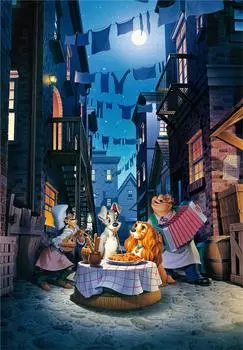Tenyo в пазле из 1000 светящихся деталей Disney Wanwan Story Moonlight Dinner поставляется с клеем и лопаткой. В комплект входит сервисная карта [Сделано в Японии]