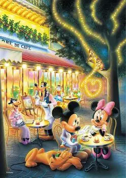 Tenyo в пазле из 108 светящихся деталей Disney Love Cafe Terrace поставляется с сервисной картой [Сделано в Японии] (18,2x25,7см) Д-108-802