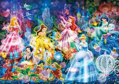 Tenyo в пазле из 300 элементов Disney Disney Princess Brilliant Dream поставляется с клеем и шпателем. В комплект входит сервисная карта [Сделано в Японии] (30,5x43см)