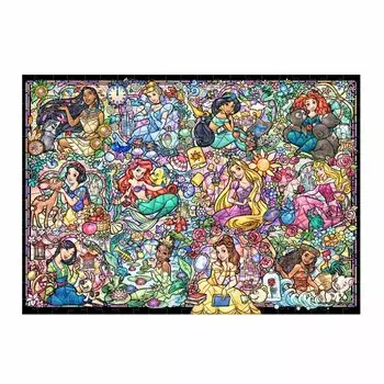 Tenyo в пазле из 300 элементов Disney Princess Collection Stained Glass В комплекте клей и шпатель В комплект входит сервисная карта [Сделано в Японии]