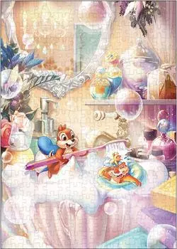 Tenyo в пазле из 300 деталей Disney Chip Dale Hacha Mecha Bath Time поставляется с сервисной картой [Сделано в Японии] и (30,5x43см) Д-300-015