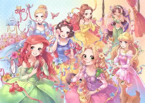 Tenyo в пазле из 500 деталей Disney Disney Princess Чисто Disney Princess В комплект входят клей и шпатель В комплект входит сервисная карта [Сделано в Японии]