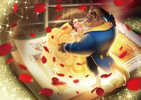 Tenyo в пазле из 500 деталей Disney Красавица и чудовище Настоящая история любви В комплект входят клей и шпатель В комплект входит сервисная карта [Сделано в Японии] (35x49см) коричневый