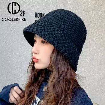 Теплая фетровая шерстяная женская шляпа, повседневная однотонная мягкая шерстяная вязаная панама, уличная женская шапка, согревающая зима-осень AC2192 One Size чёрный