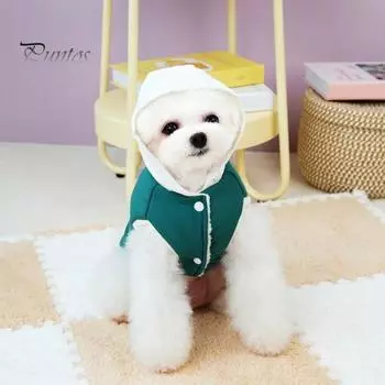 Теплая флисовая куртка для собак с капюшоном, зимняя одежда, толстая куртка для домашних животных, одежда для путешествий в холодную погоду для маленьких собак XS жёлтый