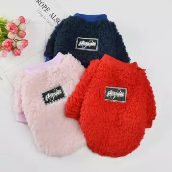 Теплая флисовая одежда для собак, свитер для щенков маленьких собак, пальто для кошек, рубашка, зимний костюм для французского бульдога чихуахуа, одежда для домашних животных XS красный