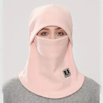 Теплая флисовая шапка-балаклава, утолщенная шапка-пуловер, модная маска с капюшоном, шапки-бини для активного отдыха розовый