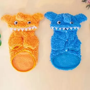 Теплая флисовая толстовка с капюшоном для собак, зимняя одежда для собак средних и маленьких пород, кошек, мягкая утепленная куртка для щенков, одежда для бульдогов, костюм для домашних животных S оранжевый