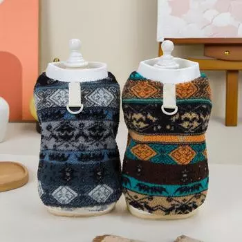 Теплая флисовая зимняя одежда для домашних животных, теплый зимний жилет для собак с поводком и D-образным кольцом, одежда для собак чихуахуа, костюм для маленьких собак для кошек и щенков XS серый