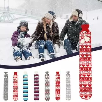 Теплая грелка с плюшевой мягкой крышкой, грелка для рук премиум-класса, естественное тепло, 2 л