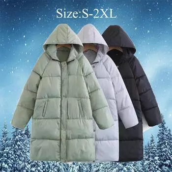 Теплая и свободная уличная теплая и свободная одежда 2022 года, новая женская элегантная и модная теплая одежда средней длины средней длины S серый