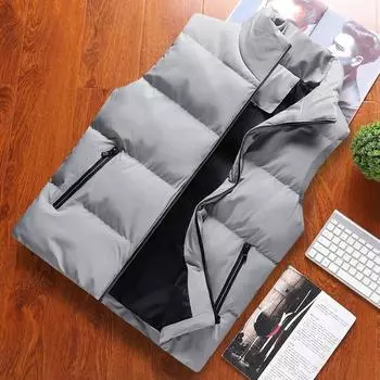 Теплая и утолщенная мужская хлопковая одежда, жилет, зимняя свободная повседневная мужская куртка и жилет M красный