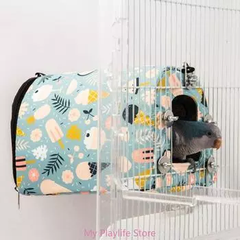 Теплая клетка для птиц, гнездо, домик для попугаев, клетка для птиц, гамак, кровать, мягкая спальная кровать для маленьких птиц, укрытия для волнистых попугайчиков S серый