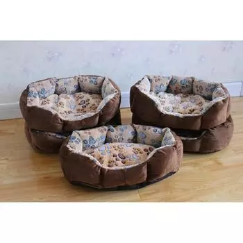 Теплая кошачья лежанка Footprint для кошек маленьких собак зимний кошачий домик моющийся диван для щенков будка коврик для домашних животных подушка