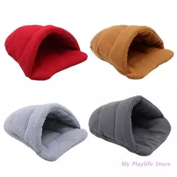 Теплая кровать для хомяка, милый маленький питомец, зимний плюшевый домик для белки, ежа, шиншиллы, кролика, зайчика коричневый