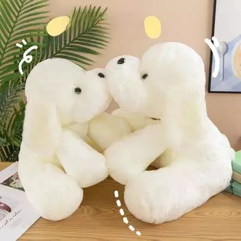 Теплая кукла-собака для вечеринок, плюшевая игрушка, милая маленькая белая кукла-собака, подарочная подушка Dengdu, кукла-машина для захвата 23cm