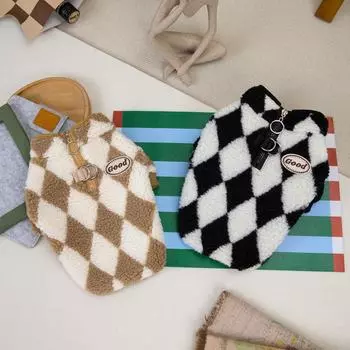 Теплая куртка для собак из овчины и флиса - Коллекция осень/зима для маленьких собак L (6-8.5 jin) коричневый